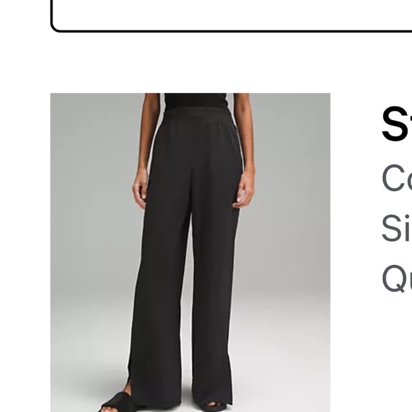 Lululemon High Rise Black Wide Leg Slit Ankle Pant, Sz M - Picture 1 of 4